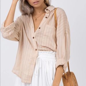 NWT princess polly summer sandbar top beige